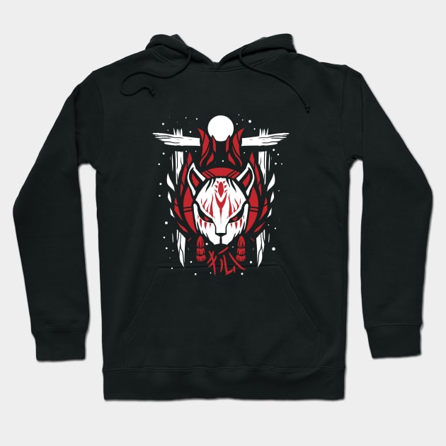 cool japanese kitsune fox torii gate entrance Hoodie by A Comic Wizard